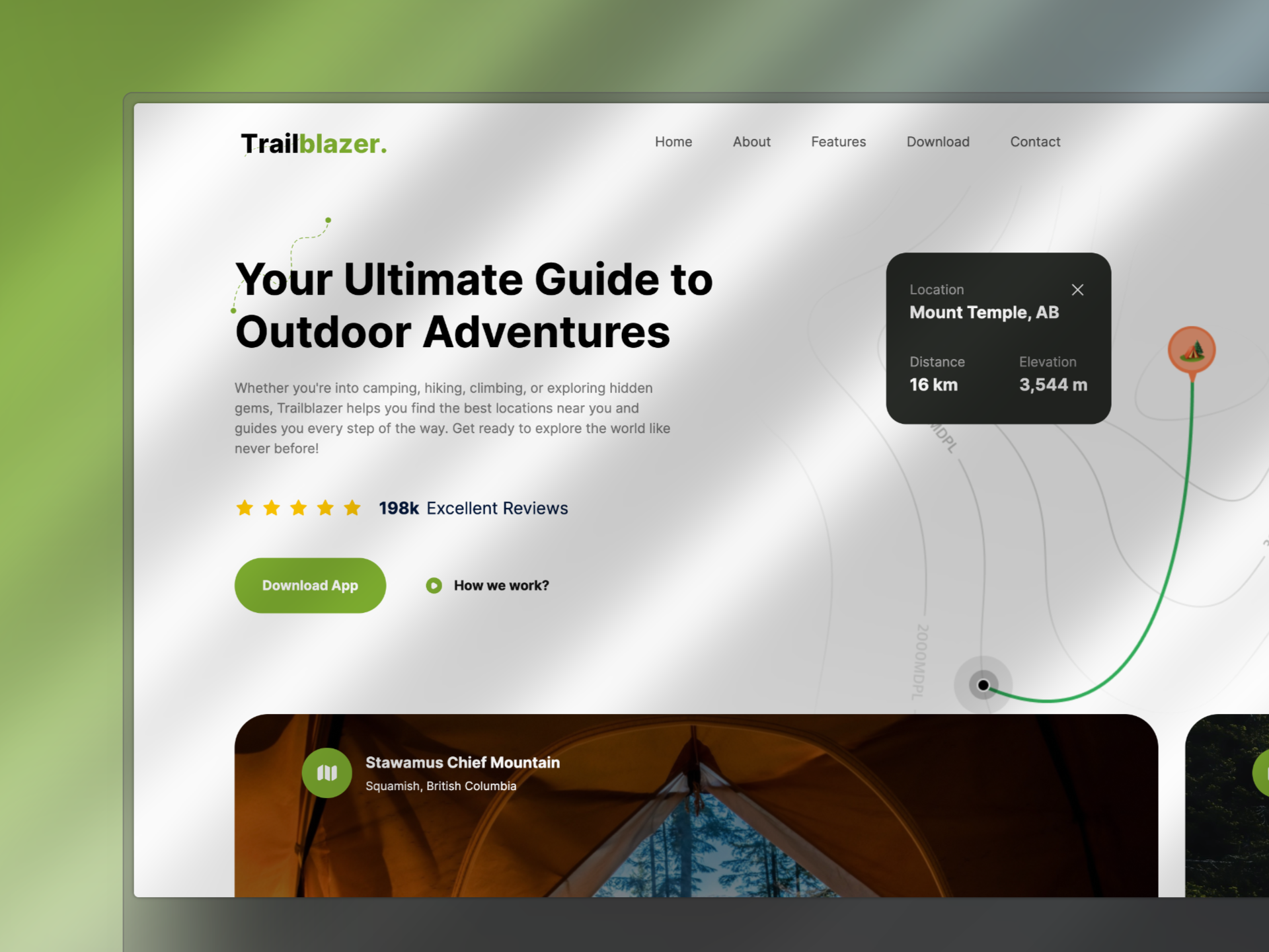 Trailblazer | Mobile App Marketing Page